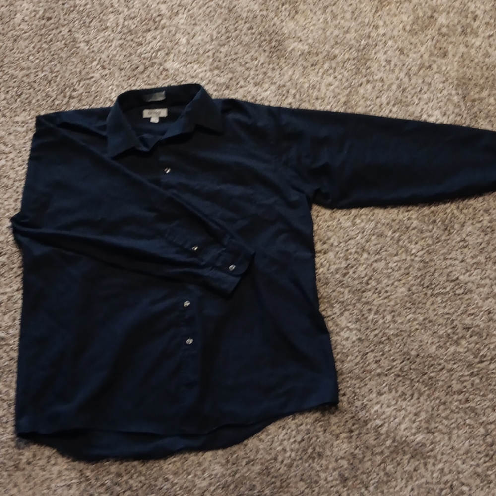 Arrow Men's 18-36 Black Broadcloth Button Up Shirt